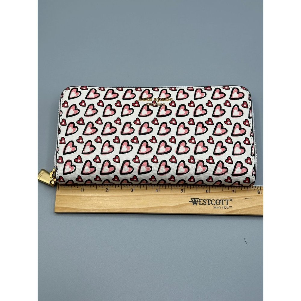 Kate Spade Morgan Fancy Hearts Zip-around Continental Wallet KA063 NWT - Picture 10 of 13